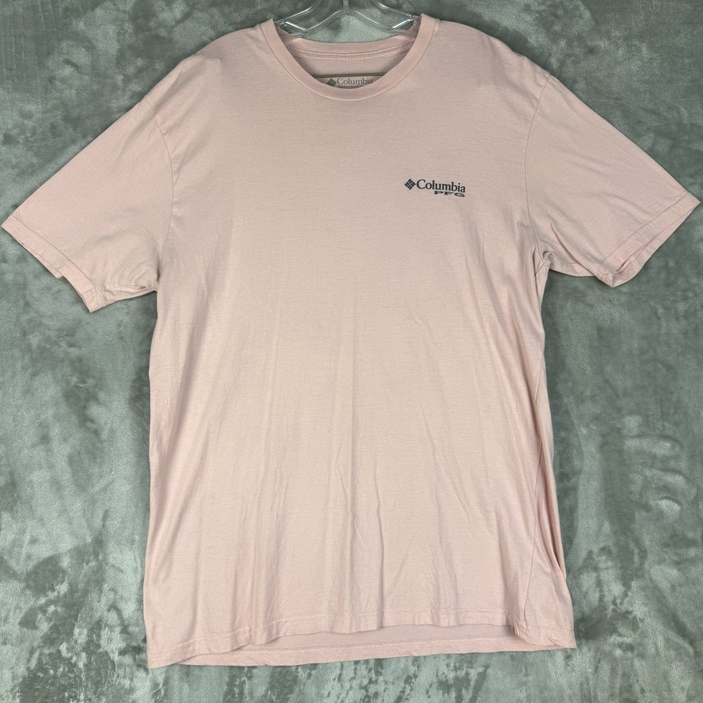Columbia PFG Pink Palm Tree Graphic T Shirt‎ Men's Size Large